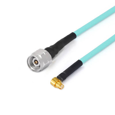 2.4mm Male to GPO (SMP) Female Right Angle Cable Using RG-405SS Flexible Coax, DC - 50GHz