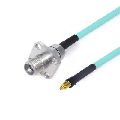 2.92mm Female with 4 Hole Flange to G3PO (SMPS) Female Cable Using RG-405SS Flexible Coax, DC - 40GHz