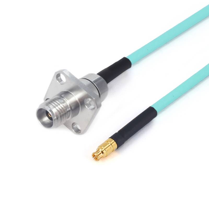 2.92mm Female with 4 Hole Flange to GPPO (Mini-SMP) Female Cable Using RG-405SS Flexible Coax, DC - 40GHz