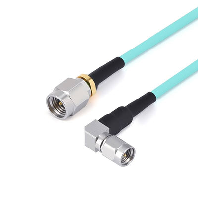 2.92mm Male to 2.92mm Right Angle Male Cable Assembly | RG-405SS Flexible Coax Cable | DC - 40GHz
