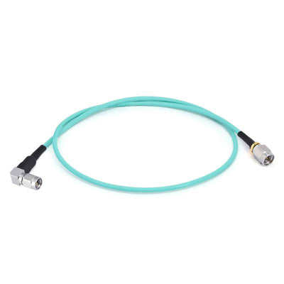 2.92mm Male to 2.92mm Right Angle Male Cable Assembly | RG-405SS Flexible Coax Cable | DC - 40GHz