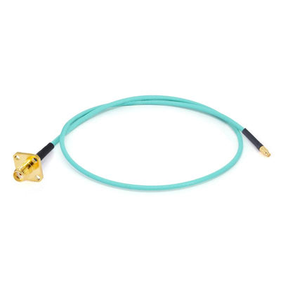 SMA Female with 4 Hole Flange to GPPO (Mini-SMP) Female Cable Using RG-405SS Flexible Coax, DC - 18GHz