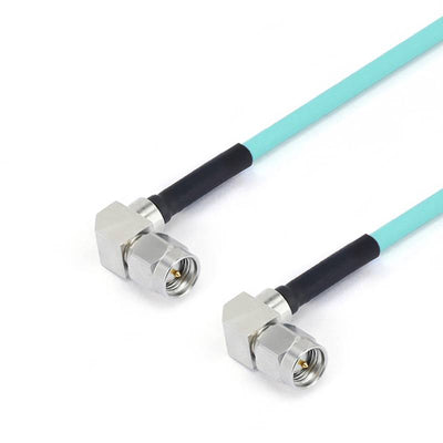 SMA Male With Right Angle to SMA Male With Right Angle Cable Using RG-405SS Flexible Coax, DC - 18GHz