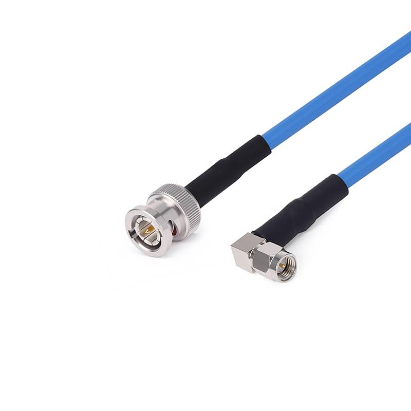 BNC Male to SMA Right Angle Male Cable Assembly | RG142-PVC Flexible Coax Cable | DC-3GHz