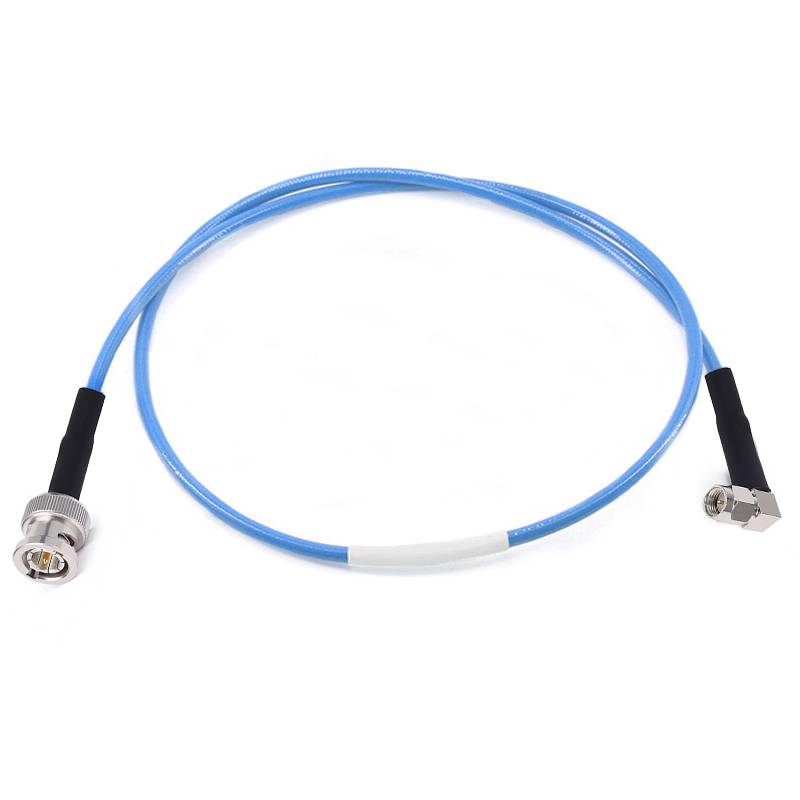 BNC Male to SMA Right Angle Male Cable Assembly | RG142-PVC Flexible Coax Cable | DC-3GHz