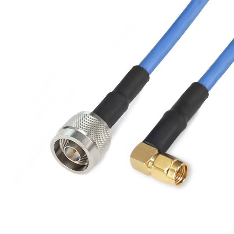 N Male to SMA Right Angle male Cable Assembly | RG142-PVC Flexible Coax Cable | DC-3GHz