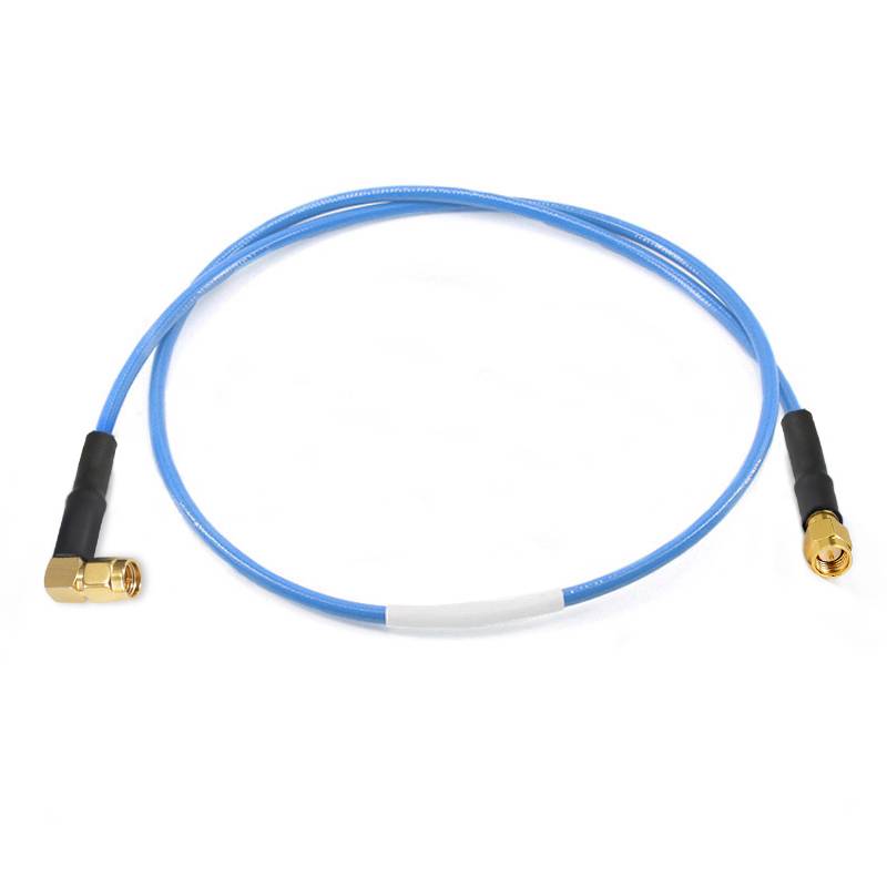 SMA Male to SMA Right Angle Male Cable Assembly | RG142-PVC Flexible Coax Cable | DC-3GHz