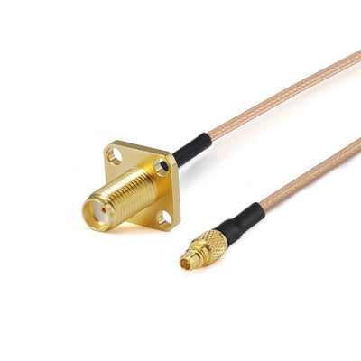 SMA Female with 4 Hole Flange to MMCX Male Cable Using RG178 Flexible Coax, DC - 3GHz