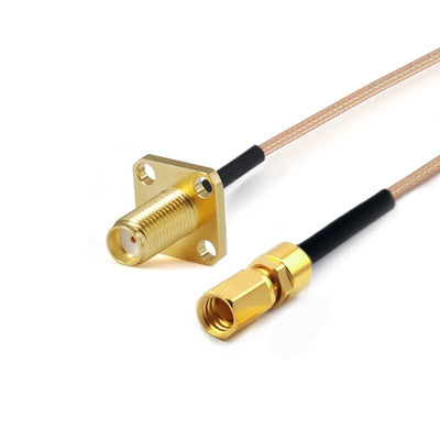 SMA Female with 4 Hole Flange to SSMC Female Cable Using RG178 Flexible Coax, DC - 3GHz