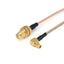 SMA Female Bulkhead Mount to MMCX Male Right Angle Cable Using RG178 Flexible Coax, DC - 3GHz