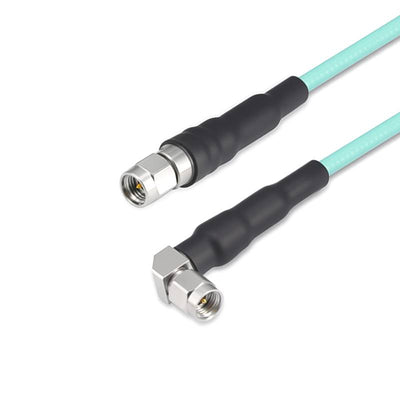 2.92mm Male to 2.92mm Right Angle Male Cable Assembly | 147A Series Low Loss Phase Stable Flexible Coax Cable | DC - 40GHz