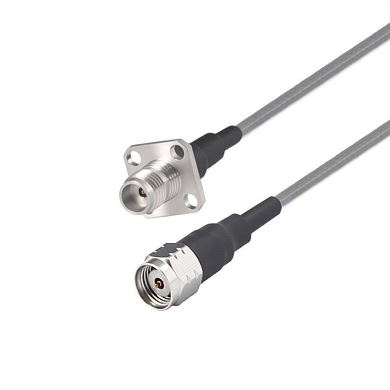 1.85mm Male to 1.85mm 4 Hole Flange Female Cable Assembly | 3506 Series Low Loss Phase Stable Flexible Coax Cable | DC - 67GHz