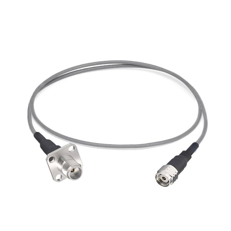 1.85mm Male to 1.85mm 4 Hole Flange Female Cable Assembly | 3506 Series Low Loss Phase Stable Flexible Coax Cable | DC - 67GHz