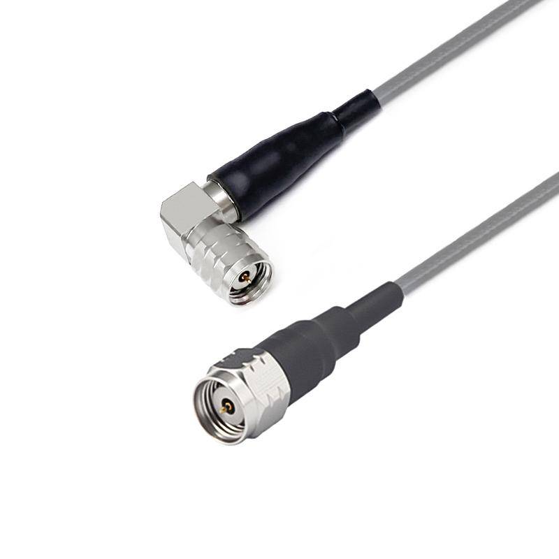 1.85mm Male to 1.85mm Right Angle Male Cable Assembly | 3506 Series Low Loss Phase Stable Flexible Coax Cable | DC - 67GHz