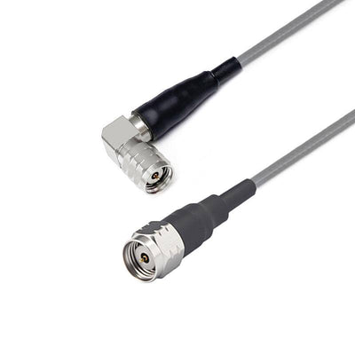 1.85mm Male to 1.85mm Right Angle Male Cable Assembly | 3506 Series Low Loss Phase Stable Flexible Coax Cable | DC - 67GHz