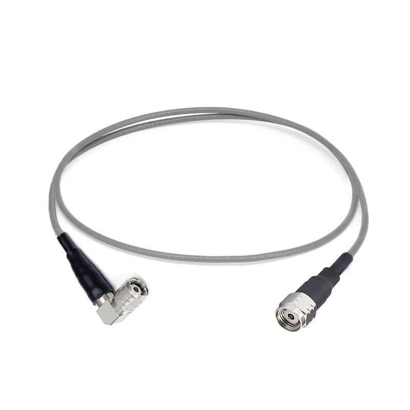 1.85mm Male to 1.85mm Right Angle Male Cable Assembly | 3506 Series Low Loss Phase Stable Flexible Coax Cable | DC - 67GHz