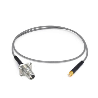 2.4mm Female with 4 Hole Flange to GPO (SMP) Female Cable Using 3506 Series Low Loss Phase Stable Flexible Coax, DC - 40GHz