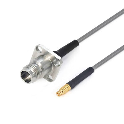 2.4mm Female with 4 Hole Flange to GPPO (Mini-SMP) Female Cable Using 3506 Series Low Loss Phase Stable Flexible Coax, DC - 50GHz