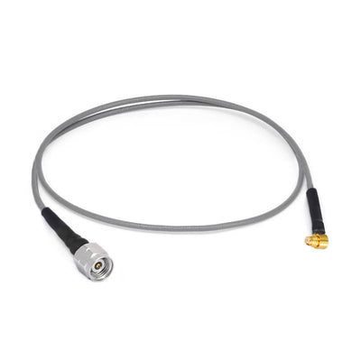 2.4mm Male to GPO (SMP) Female Right Angle Cable Using 3506 Series Low Loss Phase Stable Flexible Coax, DC - 18GHz