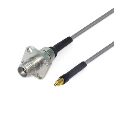 2.92mm Female with 4 Hole Flange to G3PO (SMPS) Female Cable Using 3506 Series Low Loss Phase Stable Flexible Coax, DC - 40GHz