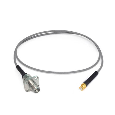 2.92mm Female with 4 Hole Flange to GPO (SMP) Female Cable Using 3506 Series Low Loss Phase Stable Flexible Coax, DC - 18GHz