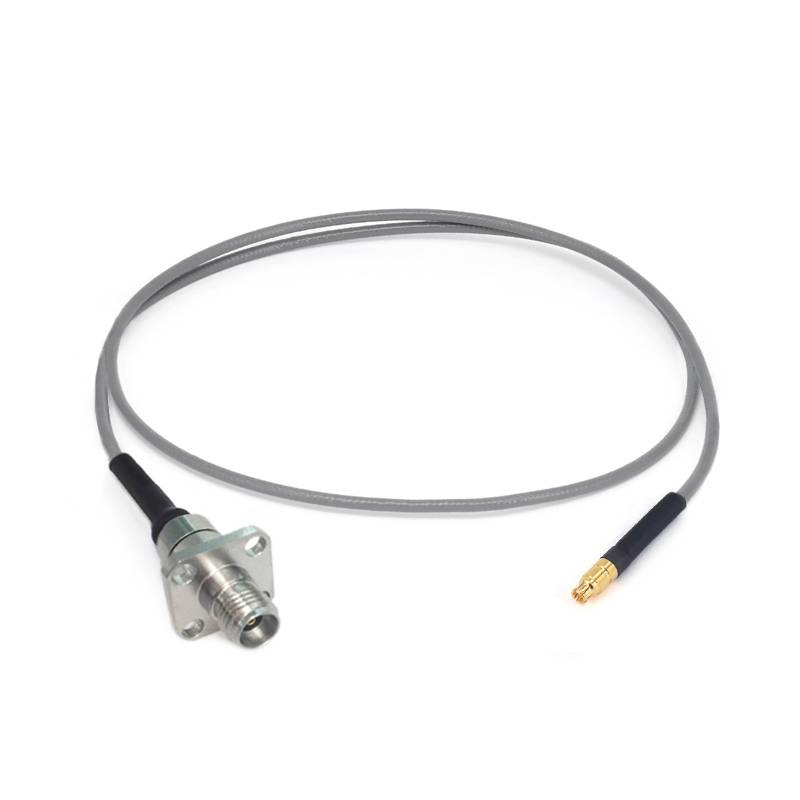 2.92mm Female with 4 Hole Flange to GPPO (Mini-SMP) Female Cable Using 3506 Series Low Loss Phase Stable Flexible Coax, DC - 40GHz