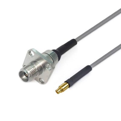 2.92mm Female with 4 Hole Flange to MMPX Male Cable Using 3506 Series Low Loss Phase Stable Flexible Coax, DC - 40GHz