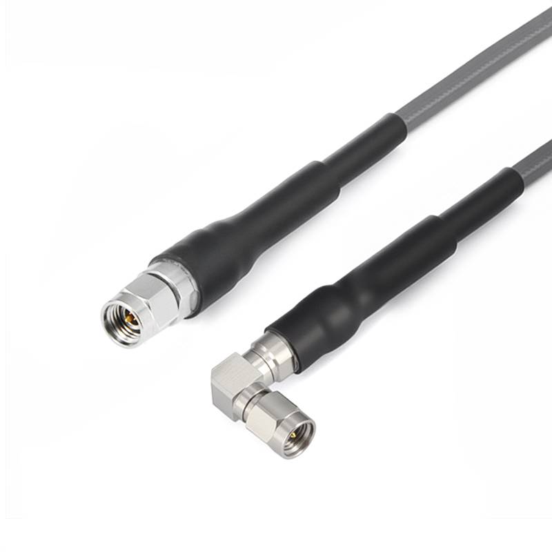 2.92mm Male to 2.92mm Right Angle Male RF Cable Assembly | 3507 Series Low Loss Phase Stable Flexible Coax | DC–40GHz | 2.8dB/m @40GHz | Ø3.6mm