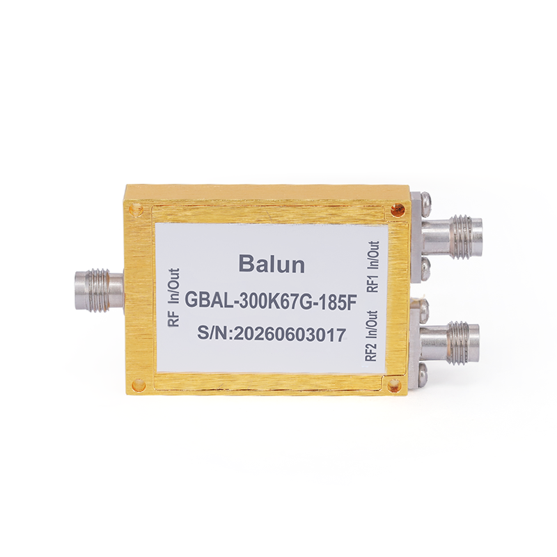1.85mm Female Ultra-Wideband Balun | 300kHz - 67GHz | 180° Nominal Phase Difference