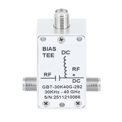 30 KHz to 40 GHz 2.92mm Bias Tee Rated to 500 mA And 50 Volts DC