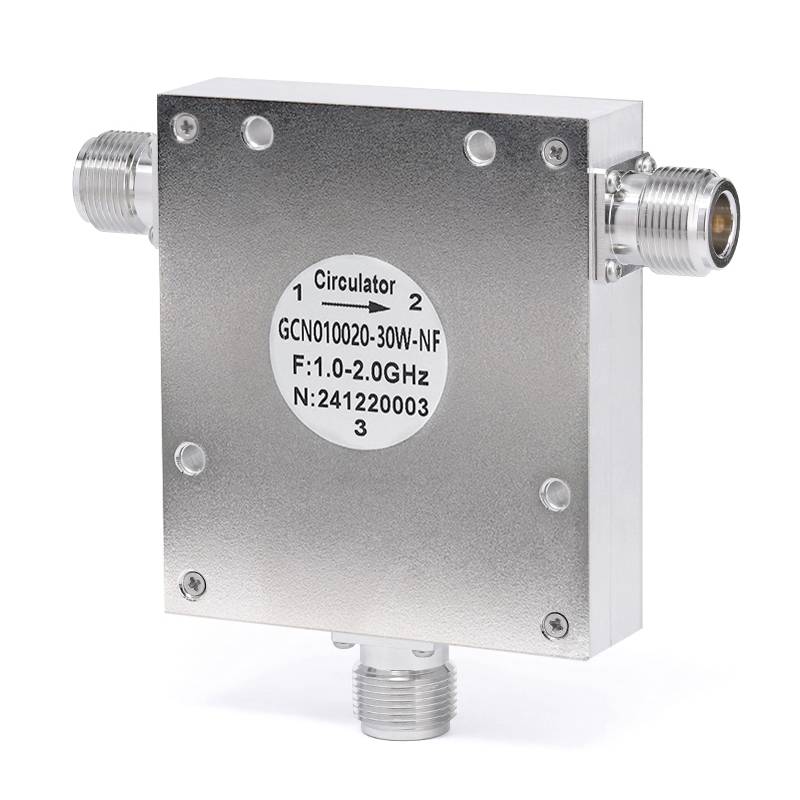 Circulator with 15dB Isolation from 1GHz to 2GHz, 30 Watts and N Female