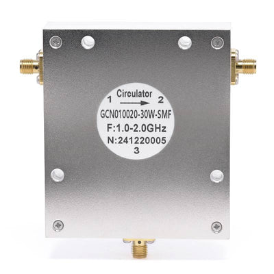 Circulator with 15dB Isolation from 1GHz to 2GHz, 30 Watts and SMA Female