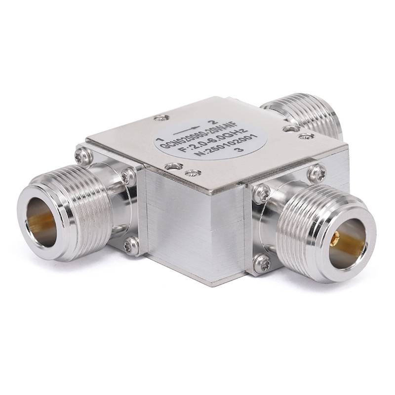 Circulator with 15dB Isolation from 2GHz to 6GHz, 20 Watts and N Female