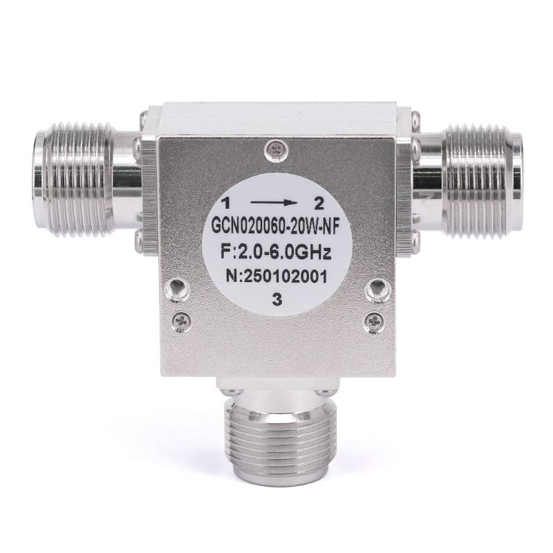 Circulator with 15dB Isolation from 2GHz to 6GHz, 20 Watts and N Female