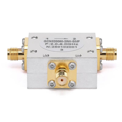 Circulator with 15dB Isolation from 2GHz to 6GHz, 20 Watts and SMA Female