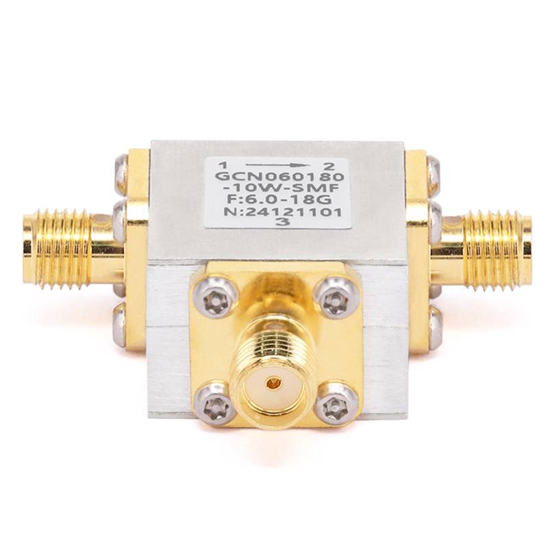 Circulator with 11dB Isolation from 6GHz to 18GHz, 10 Watts and SMA Female