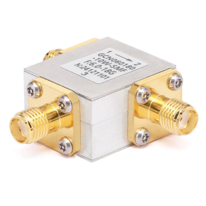 Circulator with 11dB Isolation from 6GHz to 18GHz, 10 Watts and SMA Female