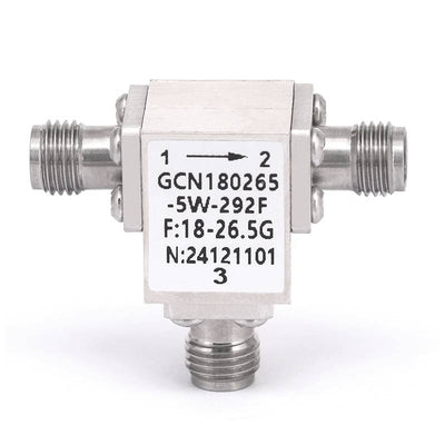 Circulator with 17dB Isolation from 18GHz to 26.5GHz, 5Watts and 2.92mm Female