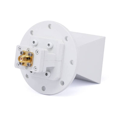 Waveguide Standard Horn Antenna Operating from 6 GHz to 18 GHz with a Nominal 14 dBi Gain, SMA Female Input Connector