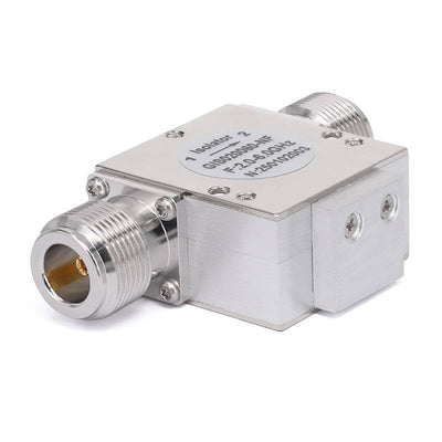 Isolator with 16dB Isolation from 2GHz to 6GHz, 20 Watts and N Female