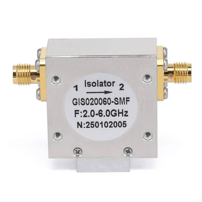 Isolator with 16dB Isolation from 2GHz to 6GHz, 20 Watts and SMA Female