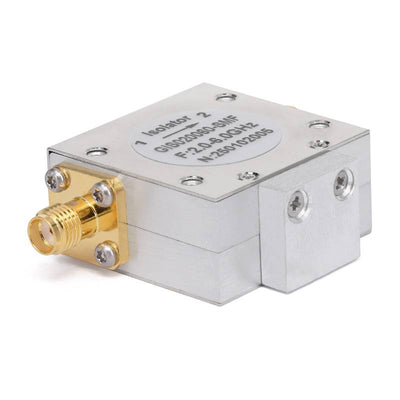 Isolator with 16dB Isolation from 2GHz to 6GHz, 20 Watts and SMA Female