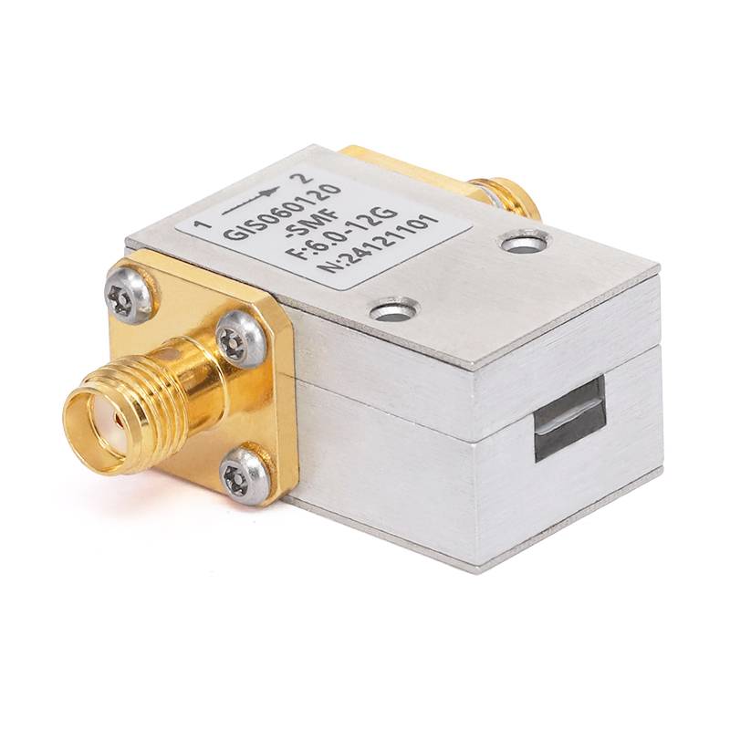 Isolator with 20dB Isolation from 6GHz to 12GHz, 10 Watts and SMA Female