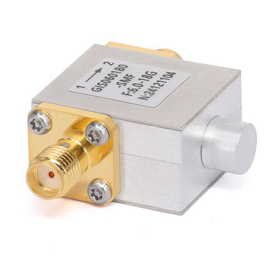 Isolator with 11dB Isolation from 6GHz to 18GHz, 10 Watts and SMA Female