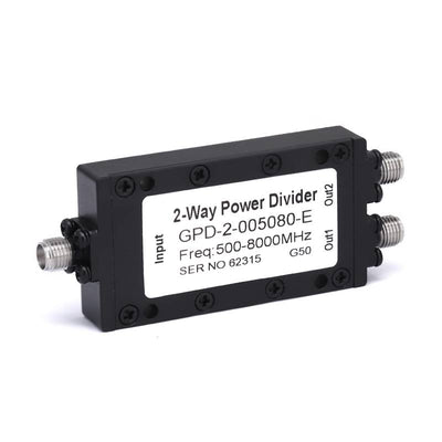 2-Way SMA Power Divider From 0.5 GHz to 8 GHz Rated at 20 Watts