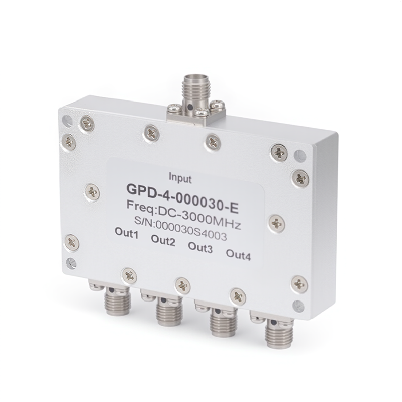 4-Way SMA Power Divider From DC to 3 GHz Rated at 2 Watts