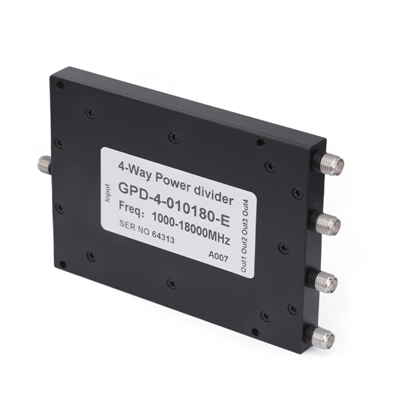 4-Way SMA Power Divider From 1 GHz to 18 GHz Rated at 20 Watts