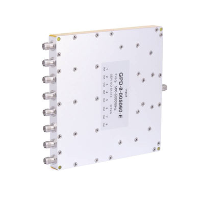 8-Way SMA Power Divider From 0.5 GHz to 6 GHz Rated at 30 Watts