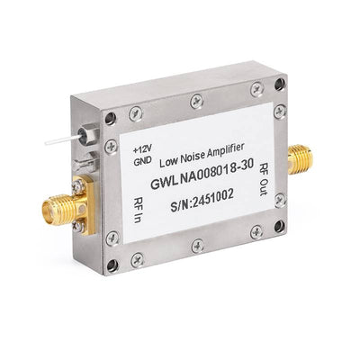 SMA Female Low Noise Amplifier (LNA), 30dB Gain, 2.5dB Noise Figure, 800MHz - 18GHz