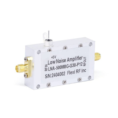 SMA Female Low Noise Amplifier (LNA), 30dB Gain, 1.5dB Noise Figure, 0.5 - 8GHz